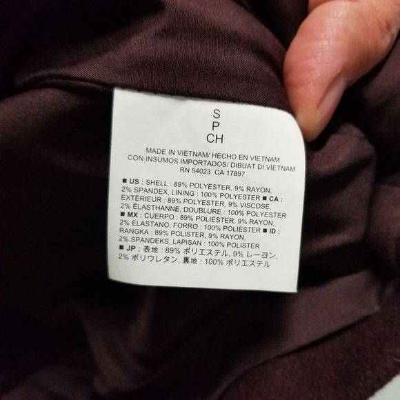 Old Navy PeaCoat polyester rayon spandex plum purple burgundy womens small - Picture 6 of 6